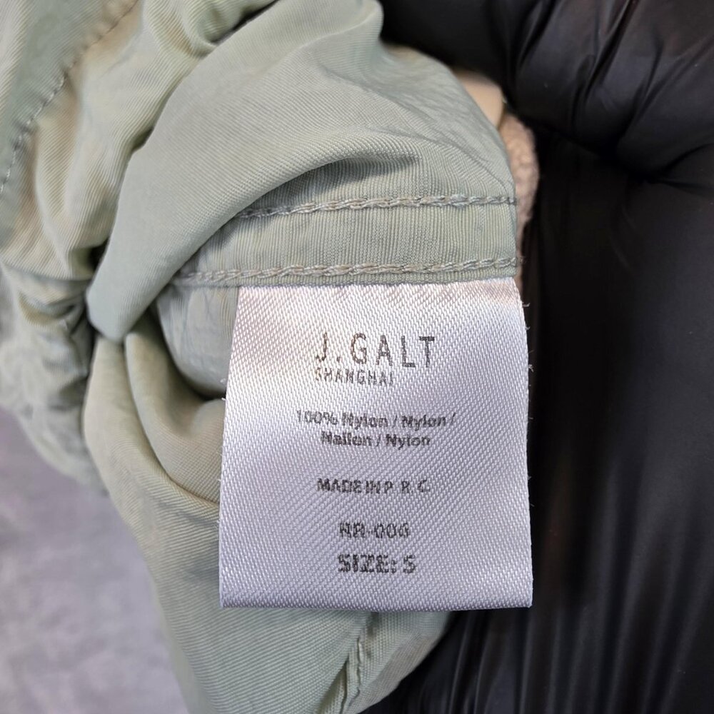 J Galt Windbreaker Jacket Womens Small Green Hooded Full Zip San Francisco CA - Picture 3 of 8